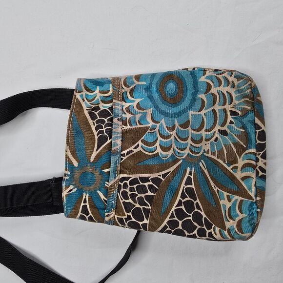 KAVU Limited Edition Crossbody Bag, Blue, Tan, Cream Print - Picture 6 of 7